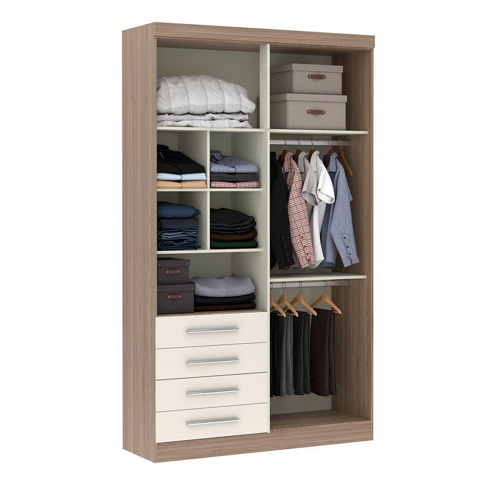 Guarda Roupa 4 Portas Nicho Colméia Avelã Rústico Com Areia - 4