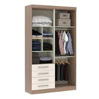 Guarda Roupa 4 Portas Nicho Colméia Avelã Rústico Com Areia - 4