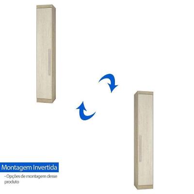 Guarda Roupa Modulado Master 1 Porta Bater Avelã Rústico-Ártico Rústico Luciane Móveis