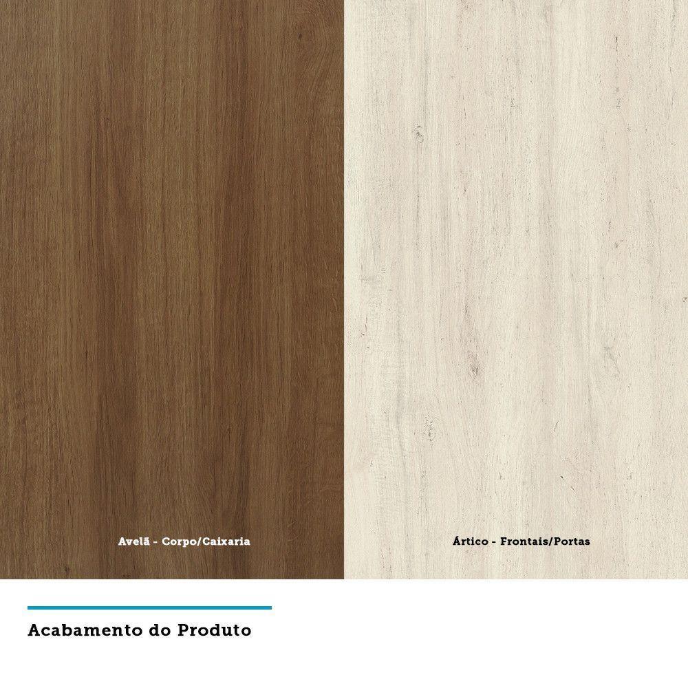 Guarda Roupa De Canto 8 Portas Avelã Rústico Com Ártico - 2