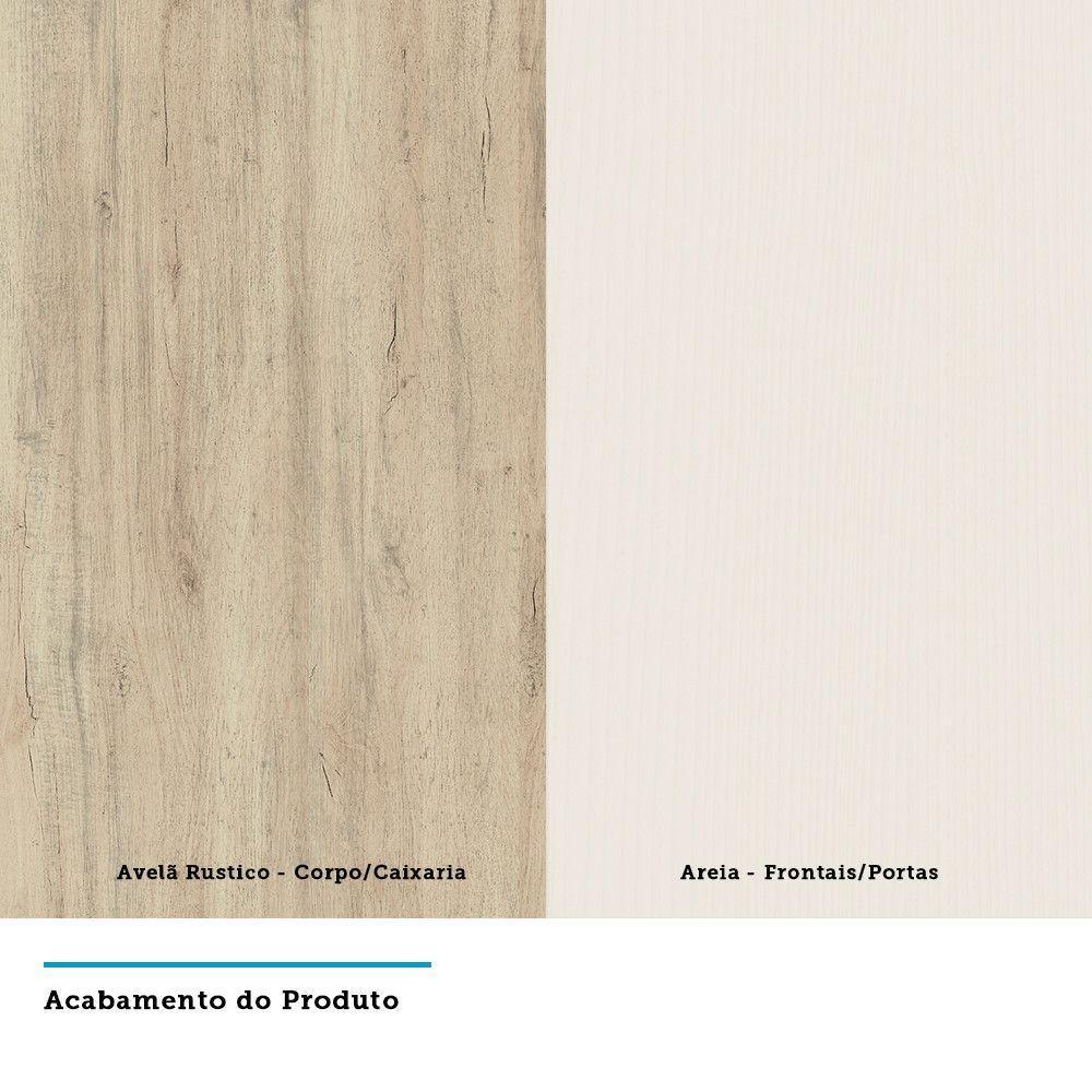 Guarda Roupa 2 Portas 2 Cabideiros 2 Prateleiras Avelã Rústico - 2