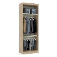 Guarda Roupa 2 Portas 2 Cabideiros 2 Prateleiras Avelã Rústico - 7