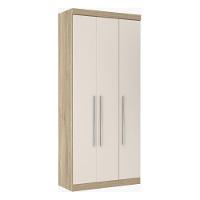 Guarda Roupa 3 Portas 2 Gavetas Avelã Rústico Com Areia - 1