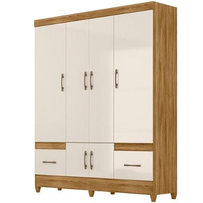 Guarda Roupa Casal 6 Portas 9120 Freijo Off White Moval Freijo Off White