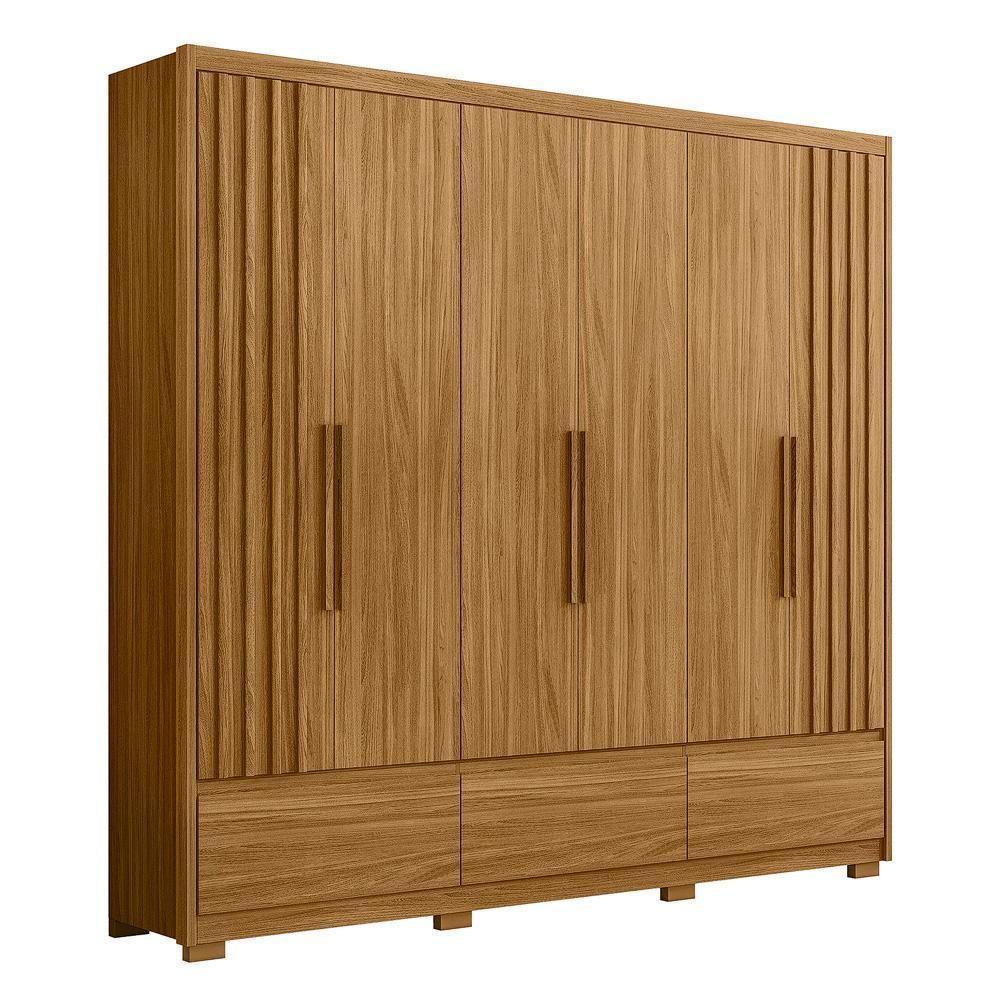 Guarda Roupa Casal 6 Portas 3 Gavetas Freijó Amazonas - Moval - 4