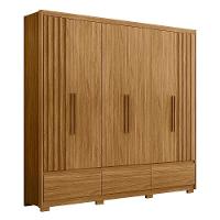 Guarda Roupa Casal 6 Portas 3 Gavetas Freijó Amazonas - Moval