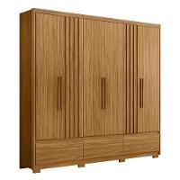 Guarda Roupa Casal 6 Portas 3 Gavetas Freijó Amazonas - Moval - 6