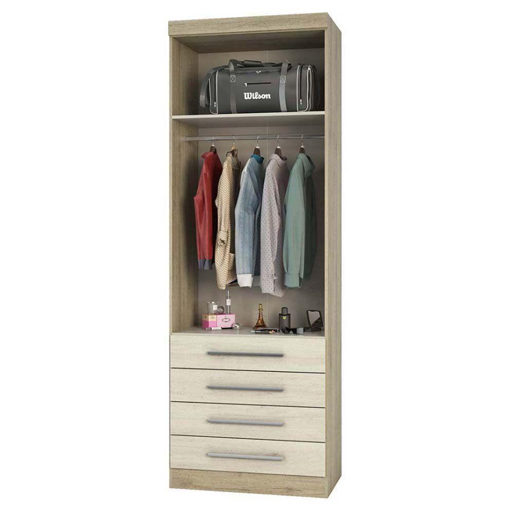 Guarda Roupa 2 Portas Avelã Rústico Com Ártico Rústico - 5