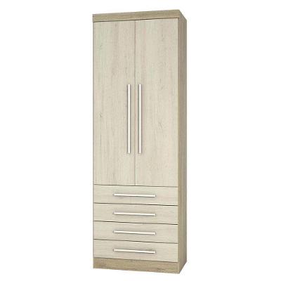 Guarda Roupa Modulado Master 2 Portas de Bater 4 Gavetas Avelã Rústico-Ártico Rústico