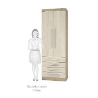 Guarda Roupa 2 Portas Avelã Rústico Com Ártico Rústico