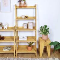 Estante Tipo Escada Pipa 5 Prat 150A X 60L X 38P Pinus Mel - 1