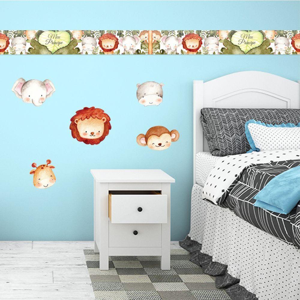 Kit 4 Faixas Decorativas Papel Parede E 5 Adesivos Infantil  - 4