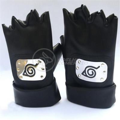 Luvas De Couro Kakashi Hatake Sensei Ninja Que Copia Naruto
