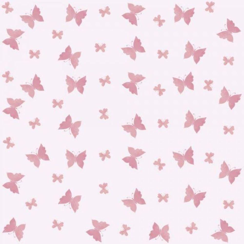 Papel De Parede Infantil Borboletas Rosas - 4