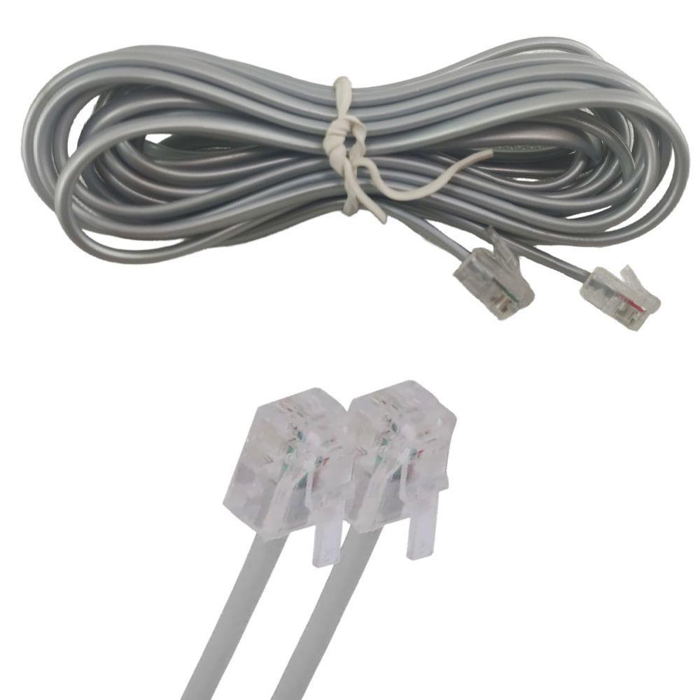 Fio Telefonico Cabo Rj11 Extensao Telefone Fixo 3M - 5