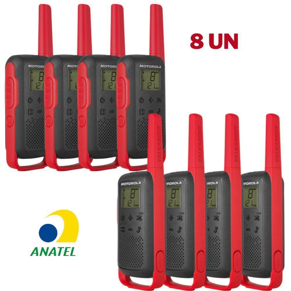Kit 8x Rádio Comunicador Motorola T210br 32km Ht Talkabout - 1