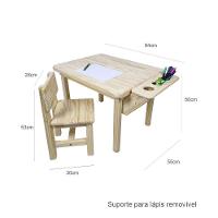 Mesa com Cadeira Infantil Alecrim 50A x 84L x 55P Cor NATURAL - 3