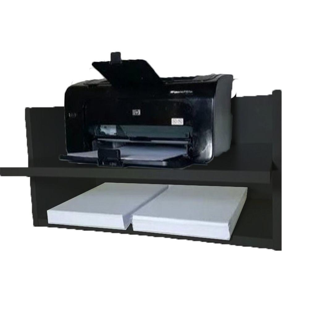Suporte Para Impressora Com Nicho Preto Em Mdf - 1