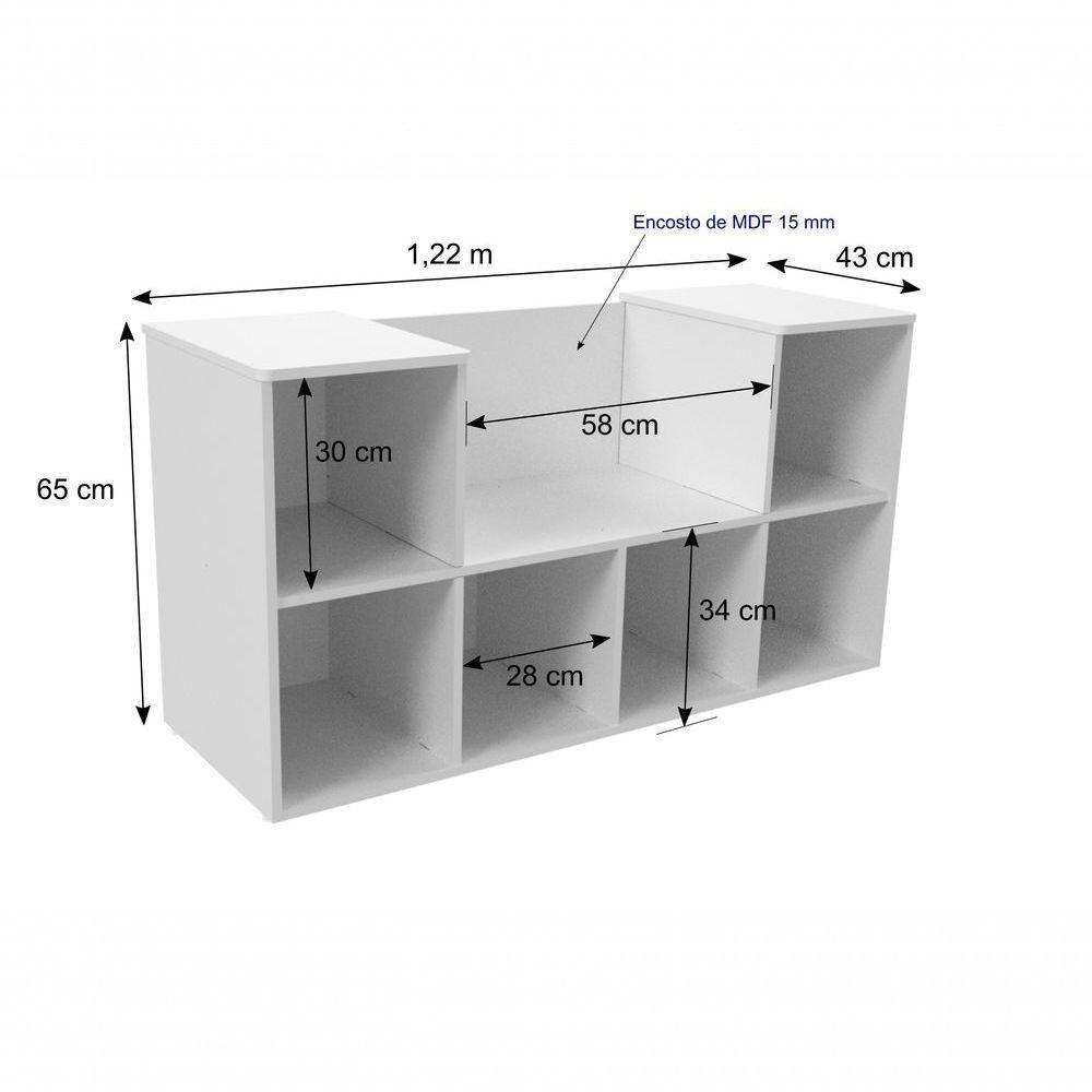 Organizador Infantil Com Assento Naomi 100% Mdf Brinquedos - 2