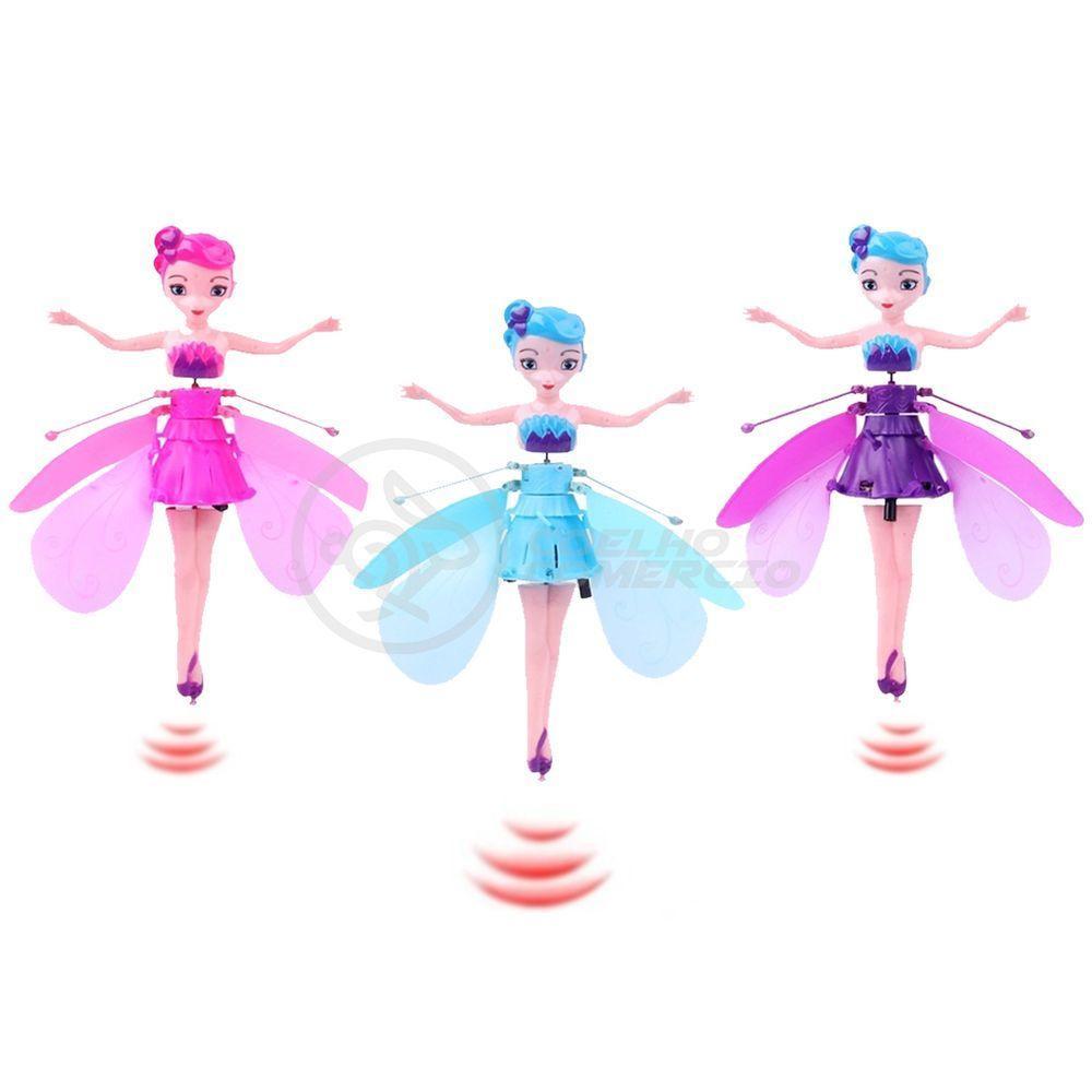 Boneco Princesa Aerocraft Fada Voadora Azul 19Cm C/ Luz - 4