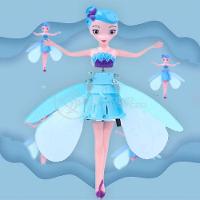 Boneco Princesa Aerocraft Fada Voadora Azul 19Cm C/ Luz