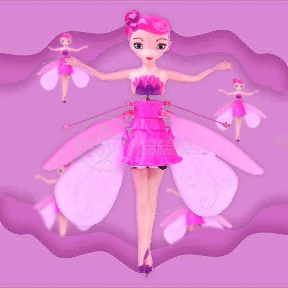 Boneco Princesa Aerocraft Fada Voadora Roxo 19Cm C/ Luz - 2