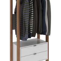 Armário Closet Com 2 Gavetas Multimóveis Cr35001 Branco/amêndoa