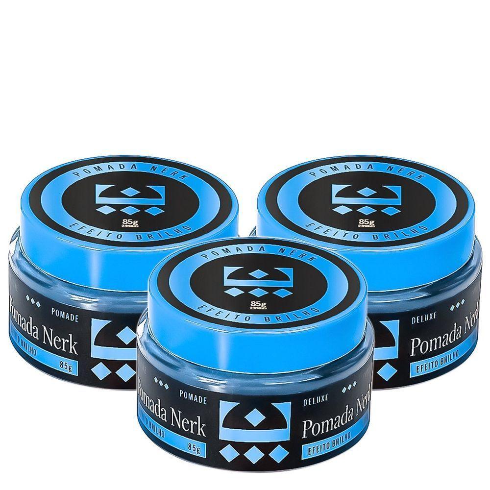 Kit 3 Pomada Modeladora Nerk Efeito Brilho Embaixador 85G - 1