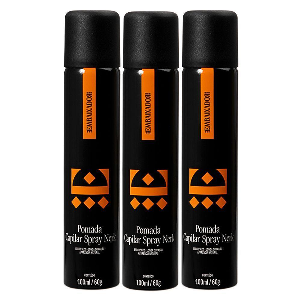 Kit 03 Pomada Spray Efeito Matte Nerk Embaixador 100Ml - 1