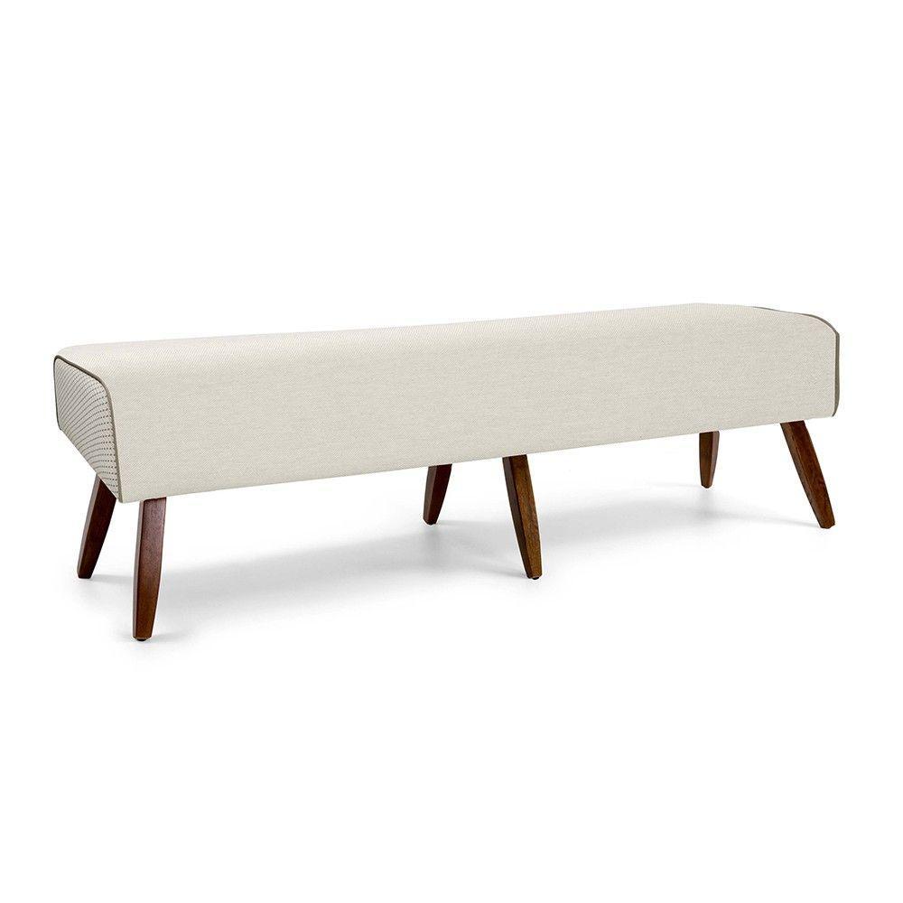 Recamier Viseo 160cm Linho Bege Pé de Madeira D'Rossi - 3