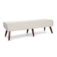 Recamier Viseo 160cm Linho Bege Pé de Madeira D'Rossi - 1