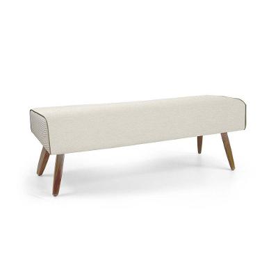 Recamier Viseo 120cm Linho Bege Pé de Madeira D'Rossi