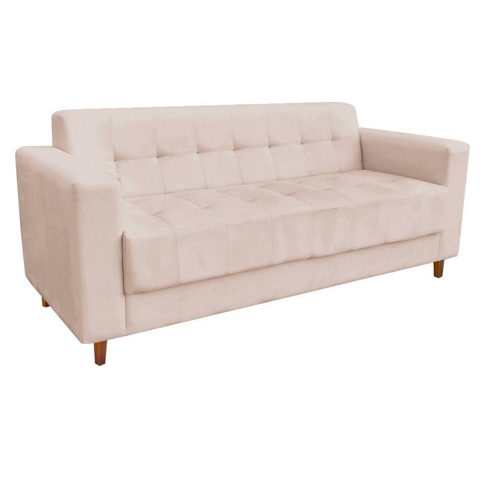 Sofá 3 Lugares Arezzo Suede Bege D´rossi - 2