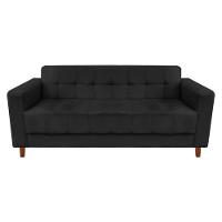 Sofá 3 Lugares Arezzo Suede Preto - 1