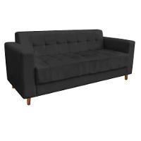 Sofá 3 Lugares Arezzo Suede Preto