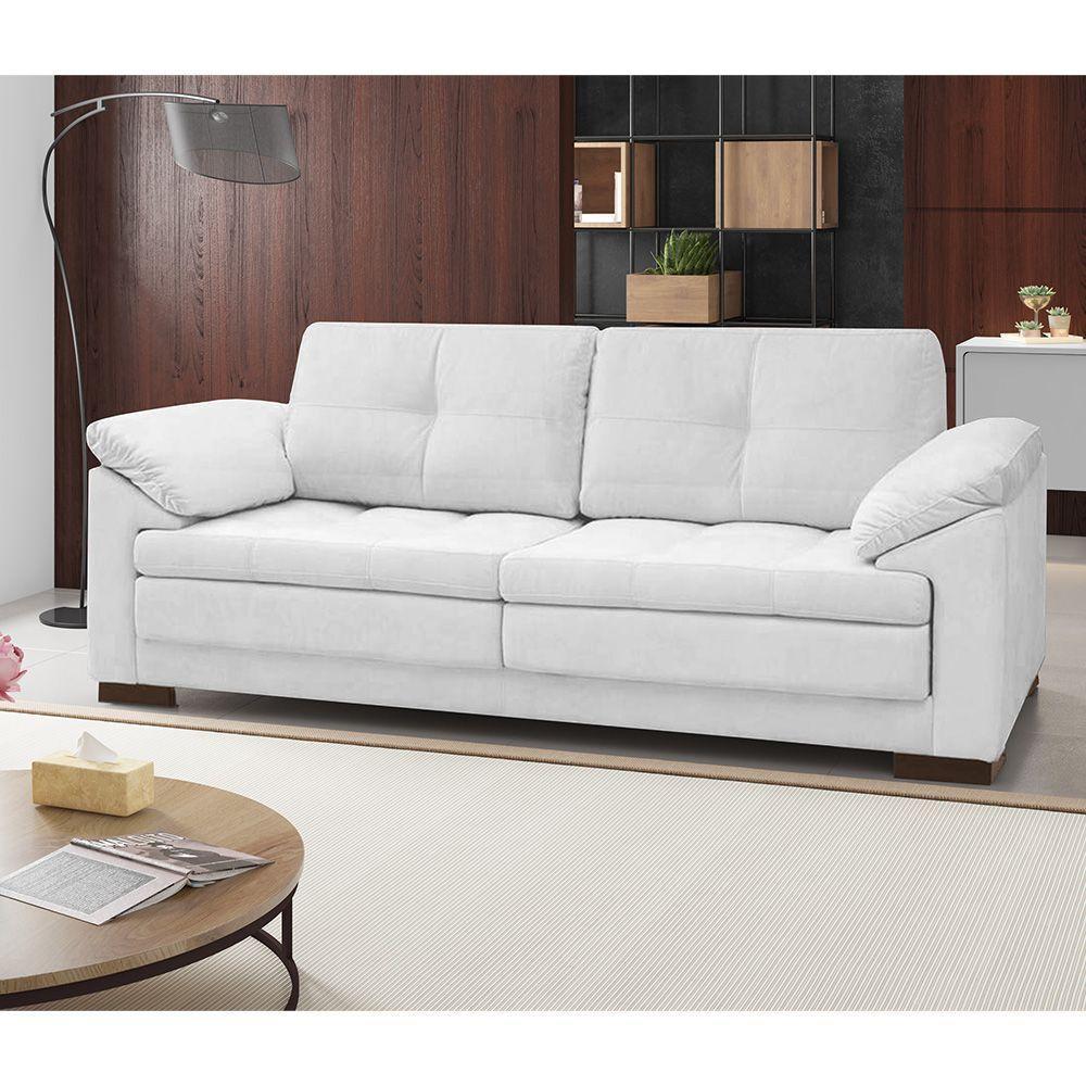 Sofá Retrátil Bali 2 Lugares Couro 175Cm Pés de Madeira - 10