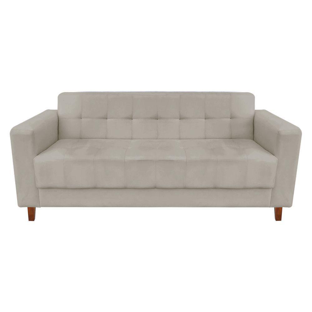 Sofá 3 Lugares Arezzo Suede Marrom Rato - 1