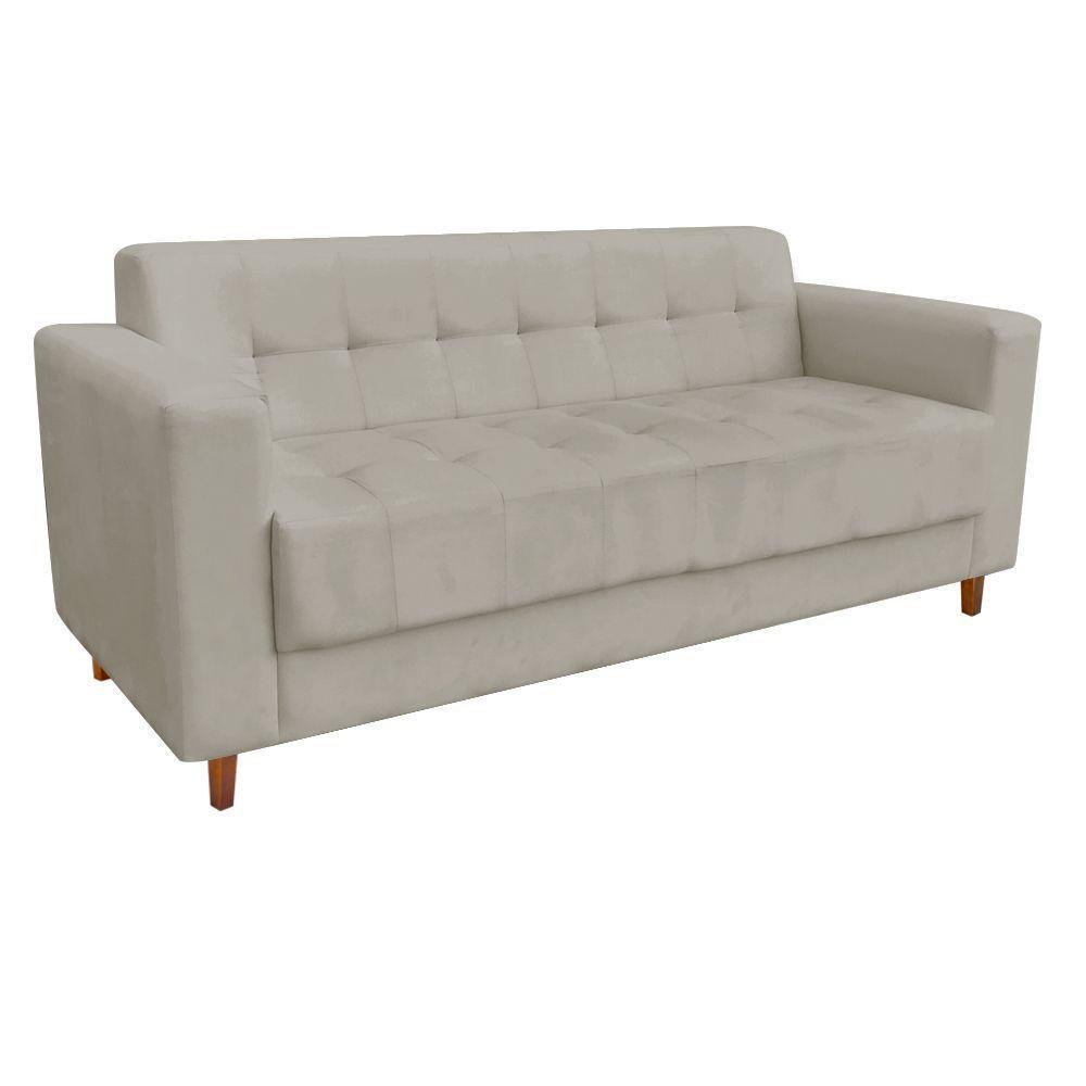 Sofá 3 Lugares Arezzo Suede Marrom Rato - 5