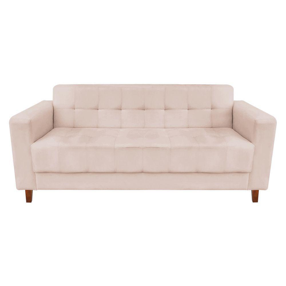 Sofá 3 Lugares Arezzo Suede Bege - 1