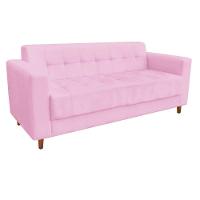 Sofá 3 Lugares Arezzo Suede Rosa Bebê