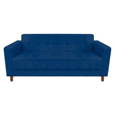 Sofá 3 Lugares Arezzo Suede Azul Marinho