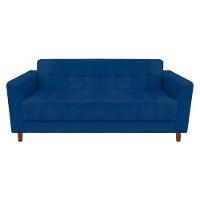 Sofá 3 Lugares Arezzo Suede Azul Marinho - 1