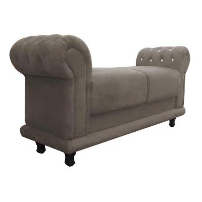 Recamier Barcelona Suede Marrom Rato com Strass