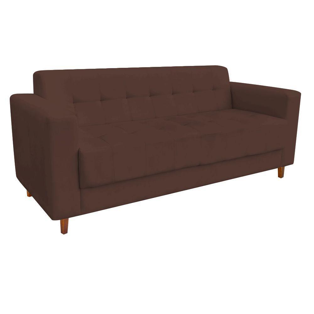 Sofá 3 Lugares Arezzo Suede Marrom - 3