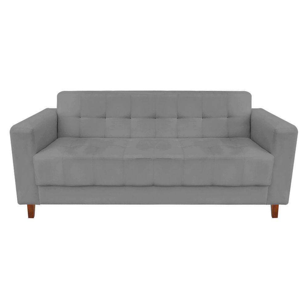 Sofá 3 Lugares Arezzo Suede Grafite - 1