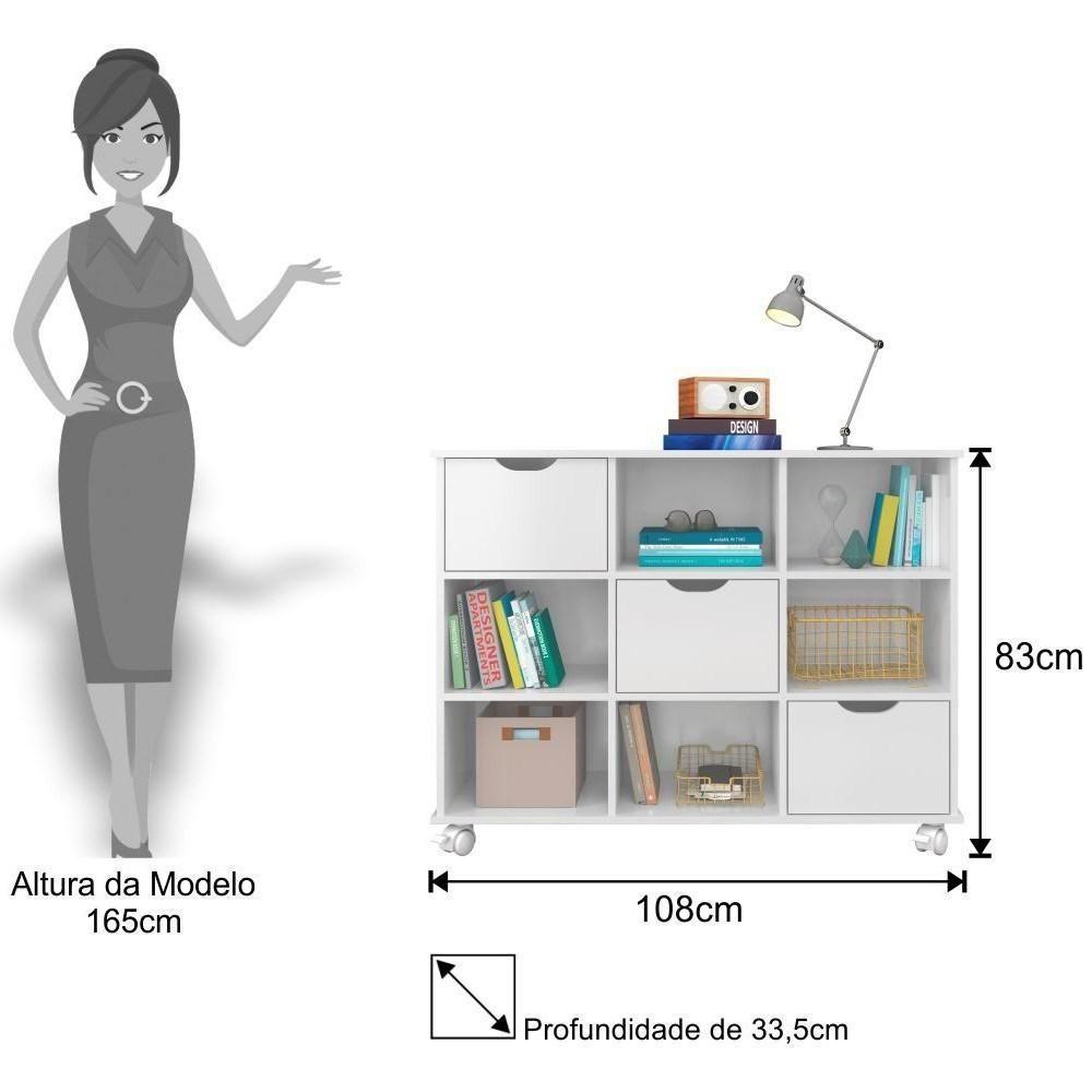 Nicho Organizador Multifuncional Com Rodízios Toys Q01 3 Gavetas Branco - Mpozenato - 2