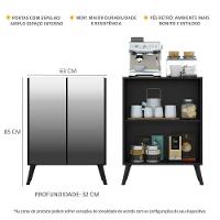 Aparador Cantinho Do Café e 2 Portas Multimóveis Preto - 8
