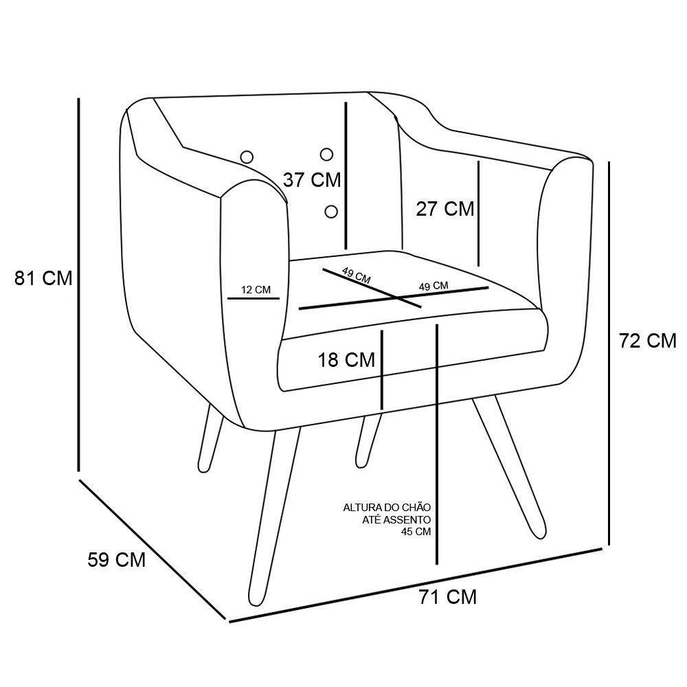 Kit Sofá 02 Lugares e 02 Poltronas Julia Azul Com Strass - 2