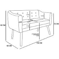 Kit Sofá 02 Lugares e 02 Poltronas Julia Azul Com Strass