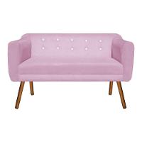 Kit 01 Namoradeira e 01 Poltrona Julia Rosa Com Strass - 4